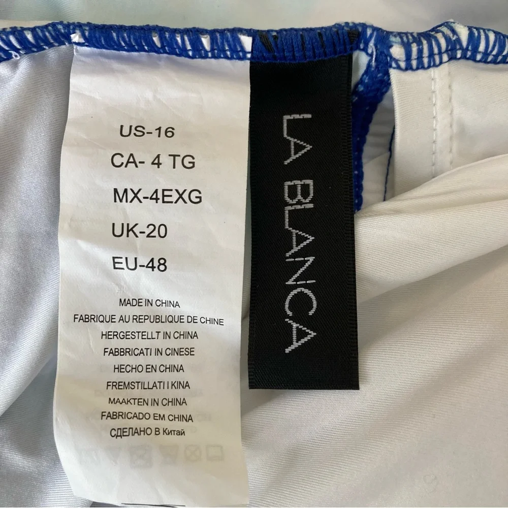 La Blanca Palm Reader Surplice One Piece Swimsuit Size 16 Neumann Marcus